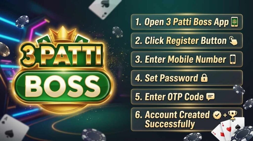 3 Patti Boss Register Complete Step-by-Step Account Creation
